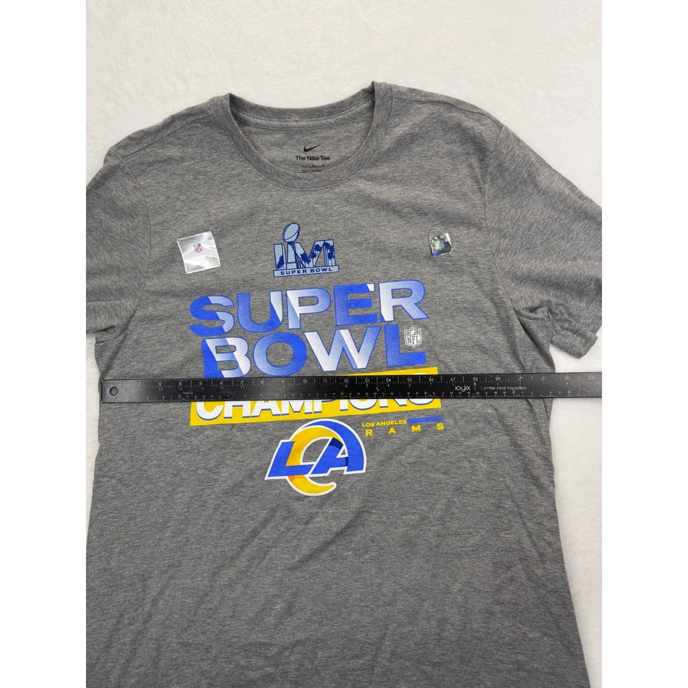 Nike Los Angeles Rams Super Bowl LVI Champions T-Shirt Mens Large Gray NFL Tee - Picture 3 of 5